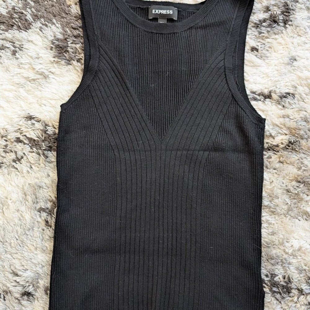 Express Women's Black Vest Black medium size tank